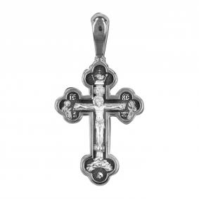 Серебряная подвеска-крест из черненого серебра Распятие Христово ЮЗ Елизавета 18237 18237 фото
