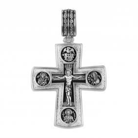 Серебряная подвеска-крест из черненого серебра Распятие Христово ЮЗ Елизавета 18288 18288 фото