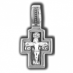 Серебряная подвеска-крест из черненого серебра Распятие Христово ЮЗ Елизавета 18319 18319 фото