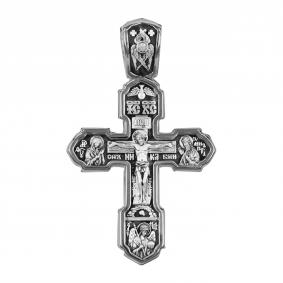 Подвеска-крест из черненого серебра Распятие Христово ЮЗ Елизавета 18323 18323 фото