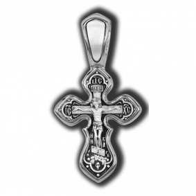 Подвеска-крест из черненого серебра Распятие Христово ЮЗ Елизавета 18336 18336 фото