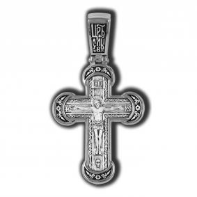 Подвеска-крест из черненого серебра Распятие Христово ЮЗ Елизавета 18348 18348 фото