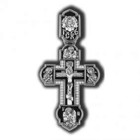 Подвеска-крест из черненого серебра Распятие Христово ЮЗ Елизавета с фианитом 18362-32ф 18362-32ф фото