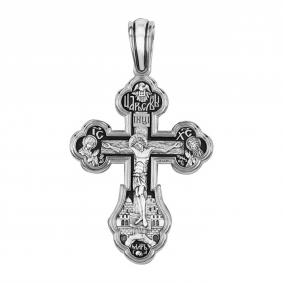 Подвеска-крест из черненого серебра Распятие Христово ЮЗ Елизавета 18392 18392 фото