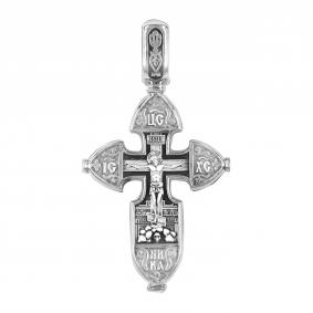Подвеска-крест из черненого серебра Распятие Христово ЮЗ Елизавета 18468 18468 фото