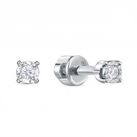 Серьги из белого золота RoseGrace 2-358-103И2Б с бриллиантом 2-358-103И2Б фото