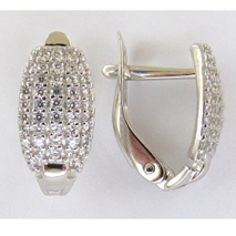 Серьги из белого золота Золотые узоры 2-5175 с цирконием 2-5175 фото