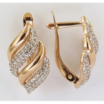 Золотые серьги Золотые узоры 2-5276 с фианитом 2-5276 фото