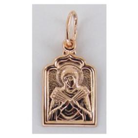 Золотая подвеска-иконка Божией Матери Семистрельная Золотые узоры 20-149 20-149 фото