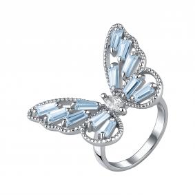 Серебряное кольцо TALANT 20-72-000Ч-15627 с фианитом и кварцем 20-72-000Ч-15627 фото