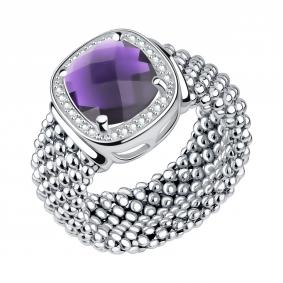 Серебряное кольцо TALANT 20-72-000Щ-17109 с фианитом и ювелирным кристаллом 20-72-000Щ-17109 фото