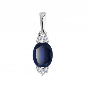 Подвеска из белого золота AQUAMARINE 20000-12 с фианитом 20000-12 фото