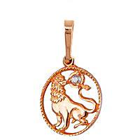 Золотая подвеска Знак зодиака Лев AQUAMARINE 20019 20019 фото