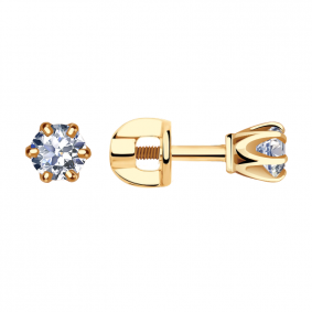 Золотые серьги Александра 20038ск с Swarovski 20038ск фото