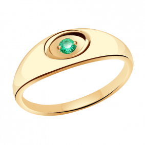 Золотое кольцо Александра 2010318ск с изумрудом 2010318ск фото