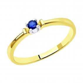 Кольцо из лимонного золота SOKOLOV 2011204-2 с сапфиром 2011204-2 фото
