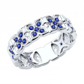 Кольцо из белого золота SOKOLOV 2011294-3 с сапфиром 2011294-3 фото