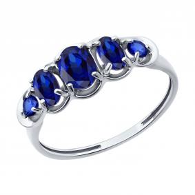 Кольцо из белого золота SOKOLOV 2011308-3 с сапфиром 2011308-3 фото