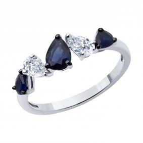 Кольцо из белого золота SOKOLOV 2011316-3 с сапфиром 2011316-3 фото