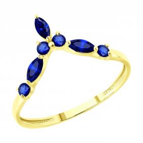 Золотое кольцо SOKOLOV 2011359-2 с сапфиром 2011359-2 фото