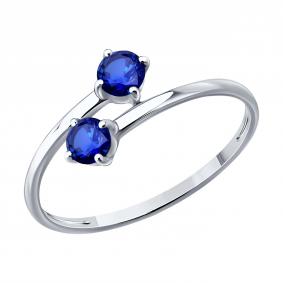 Кольцо из белого золота SOKOLOV 2012751-3 с сапфиром 2012751-3 фото