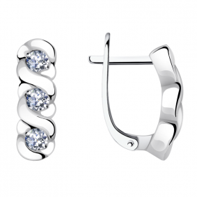 Серьги из белого золота Александра 20201сб с Swarovski 20201сб фото