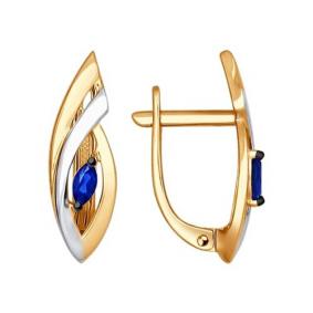 Золотые серьги SOKOLOV 2020866 с сапфиром 2020866 фото