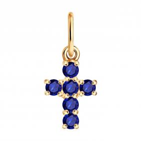 Золотая подвеска SOKOLOV 2030352 с сапфиром 2030352 фото