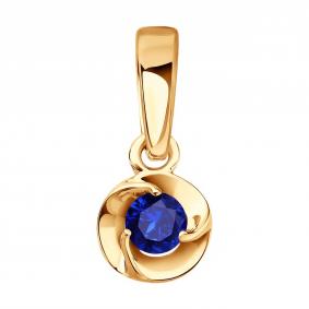 Золотая подвеска SOKOLOV 2030356 с сапфиром 2030356 фото