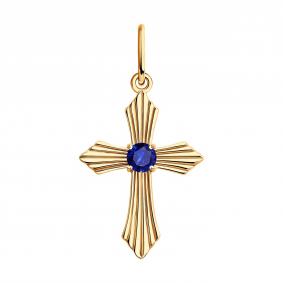 Золотая подвеска SOKOLOV 2030360 с сапфиром 2030360 фото