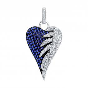 Золотая подвеска SOKOLOV 2030364-3 с бриллиантом и сапфиром 2030364-3 фото