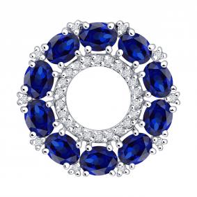 Золотая подвеска SOKOLOV 2030378-3 с бриллиантом и сапфиром 2030378-3 фото