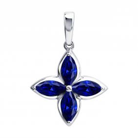 Подвеска из белого золота SOKOLOV 2030379-3 с сапфиром 2030379-3 фото