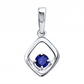 Подвеска из белого золота SOKOLOV 2030385-3 с сапфиром 2030385-3 фото