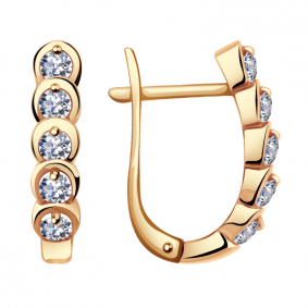 Золотые серьги Александра 20346ск с Swarovski 20346ск фото