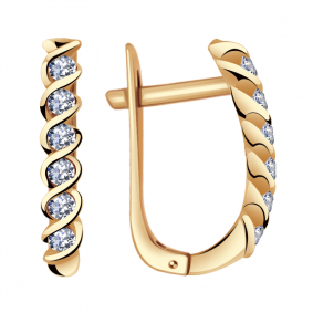 Золотые серьги Александра 20352ск с Swarovski 20352ск фото