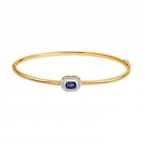 Золотой браслет SOKOLOV 2050045 с бриллиантом и сапфиром 2050045 фото