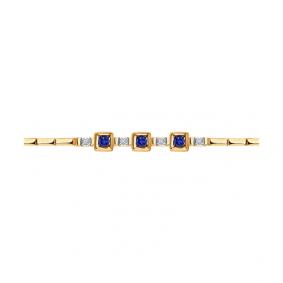 Золотой браслет SOKOLOV 2050063 с бриллиантом и сапфиром 2050063 фото