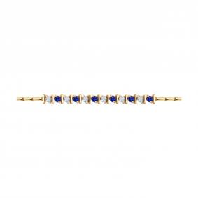 Золотой браслет SOKOLOV 2050069 с бриллиантом и сапфиром 2050069 фото