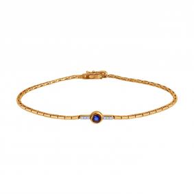 Золотой браслет SOKOLOV 2050071 с бриллиантом и сапфиром 2050071 фото
