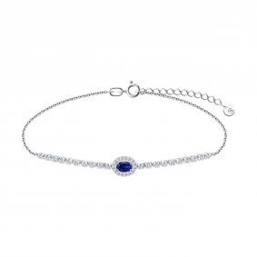 Золотой браслет SOKOLOV 2050087-3 с бриллиантом и сапфиром 2050087-3 фото