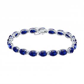 Золотой браслет SOKOLOV 2050091-3 с бриллиантом и сапфиром 2050091-3 фото