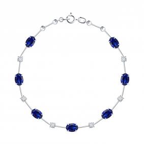 Золотой браслет SOKOLOV 2050097-3-5 с сапфиром и бриллиантом выращенным 2050097-3-5 фото