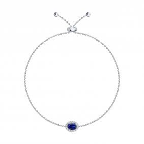 Золотой браслет SOKOLOV 2050099-3 с бриллиантом и сапфиром 2050099-3 фото