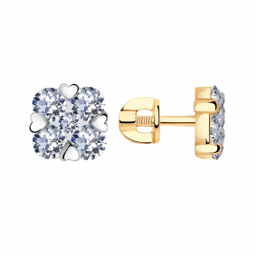 Золотые серьги Александра 20548сбк с Swarovski 20548сбк фото