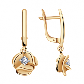 Золотые серьги Александра 20680ск с Swarovski 20680ск фото