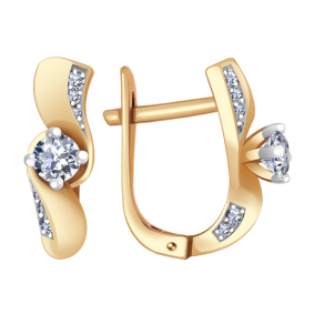 Золотые серьги Александра 20697ск с Swarovski 20697ск фото