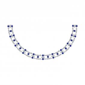 2070056-3: Колье из белого золота с бриллиантами и сапфирами 2070056-3 фото