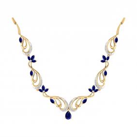 Золотое колье SOKOLOV 2070058 с бриллиантом и сапфиром 2070058 фото