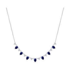 2070061-3-5: Колье из белого золота с сапфирами и бриллиантами выращенными 2070061-3-5 фото